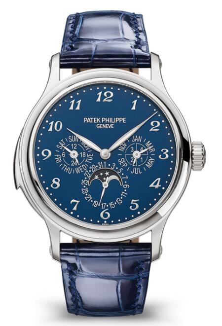 Replica Watch Patek Philippe Minute Repeater Perpetual Calendar 5374 White Gold Blue 5374G-001